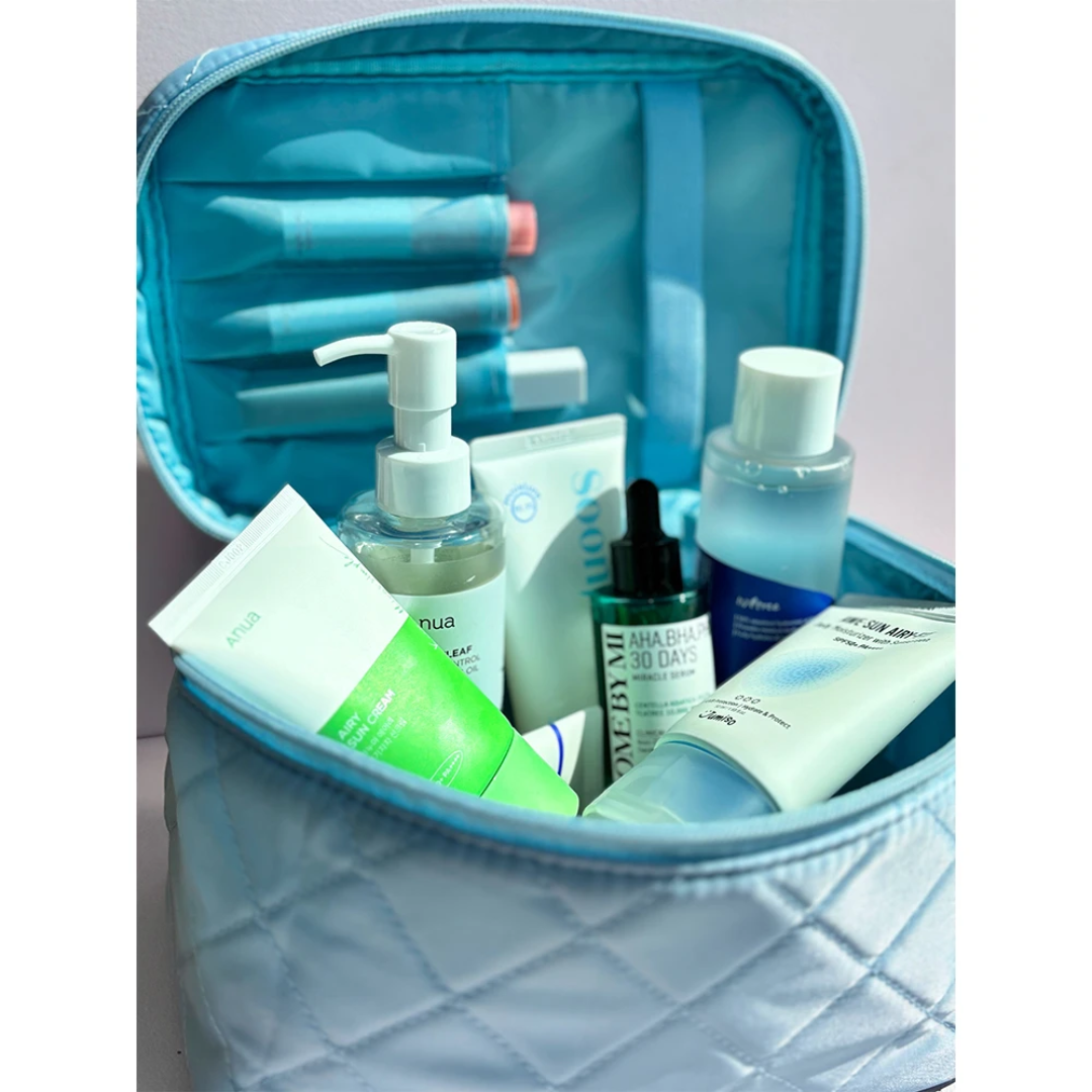 Beautyboks i quiltet nylon