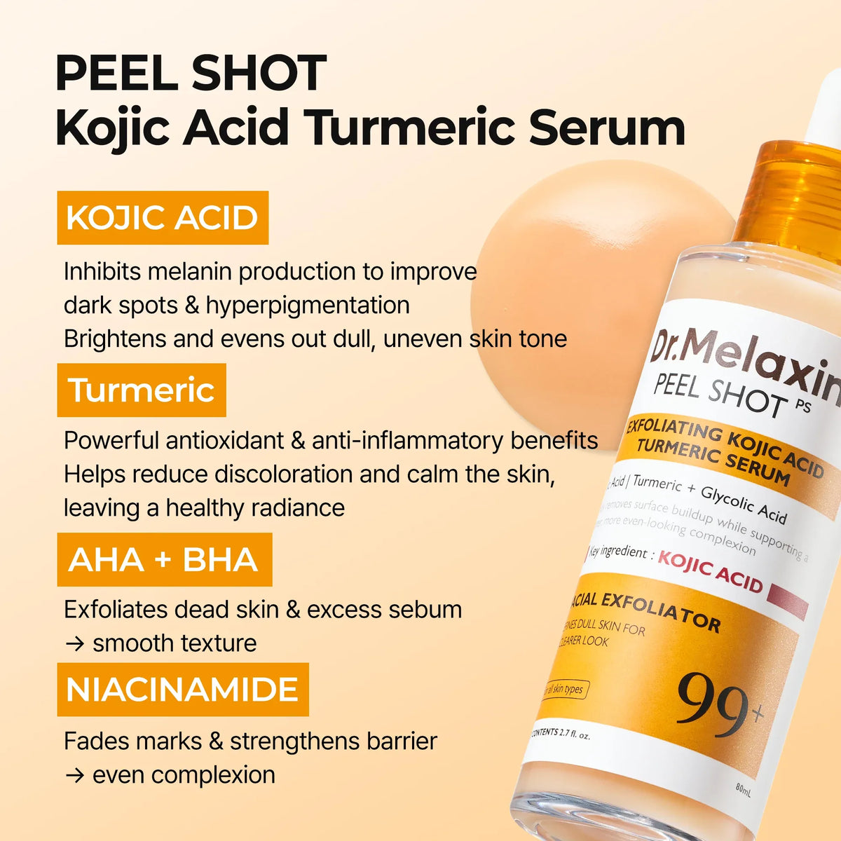 Peel Shot Exfoliating Kojic Acid Turmeric Serum